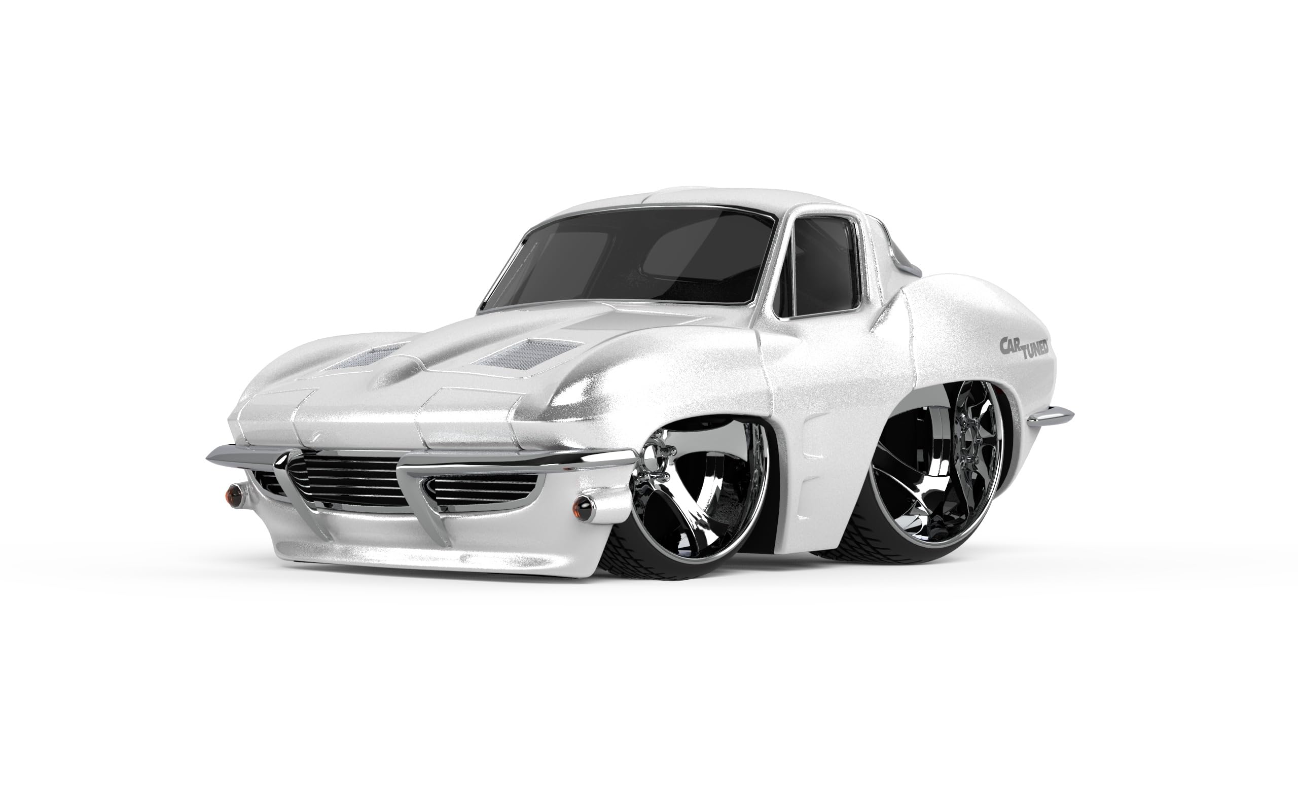 MGA Entertaintment CarTuned S2 1963 Chevy Corvette Stingray - Beyaz Muscle Araba