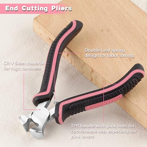 Miniatura 2 de LEONTOOL Mini alicates de corte de extremo de 4 pulgadas, alicates de corte al ras para hacer joyas, herramienta de extracción de uñas para