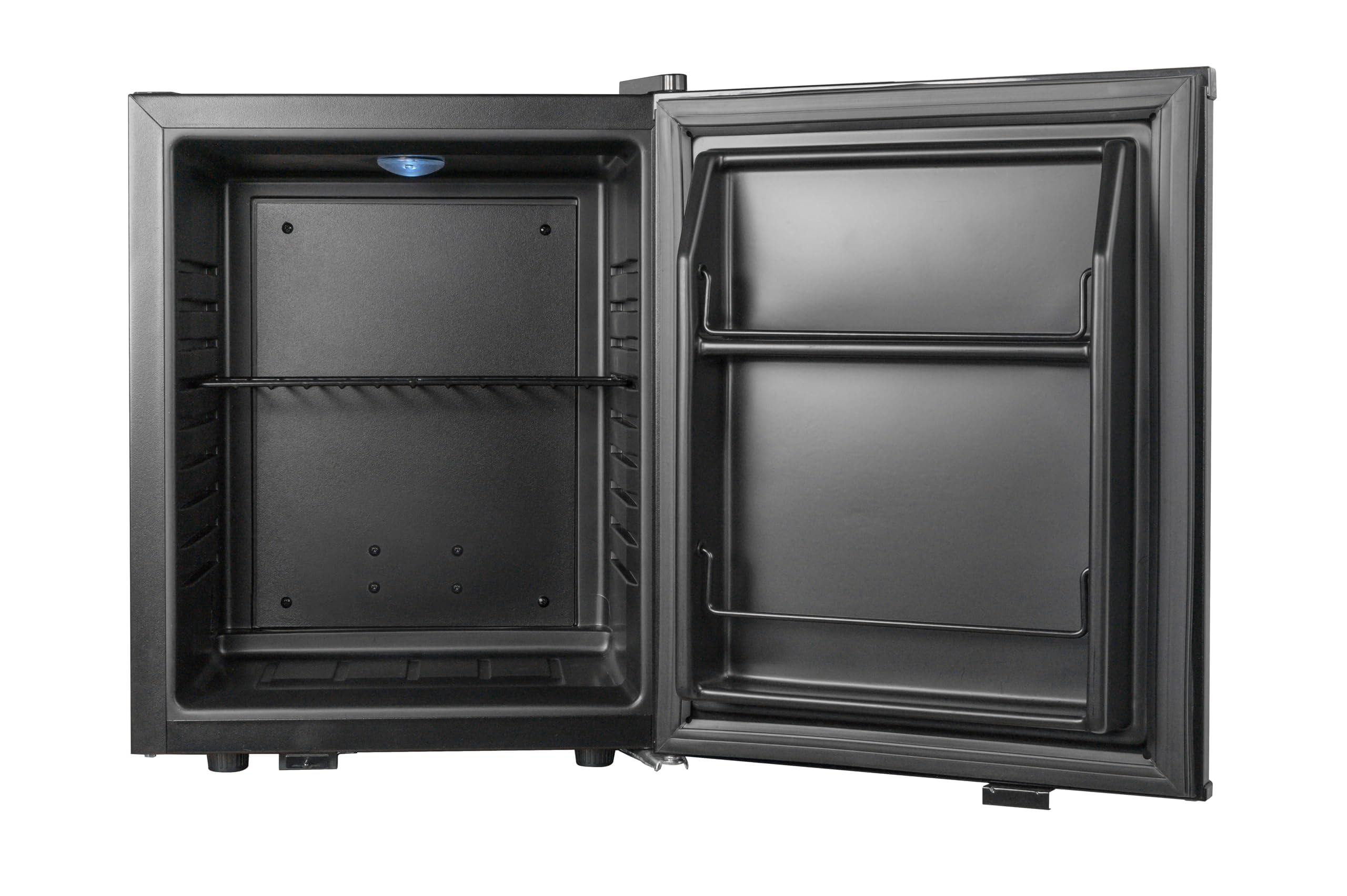 METRO Professional Minibar GMB1025B, 25 L, 55 W, LED-Beleuchtung, 1 verstellbarer Einlegeboden, Umkehrbare Tür, Geräuscharm, Schwarz