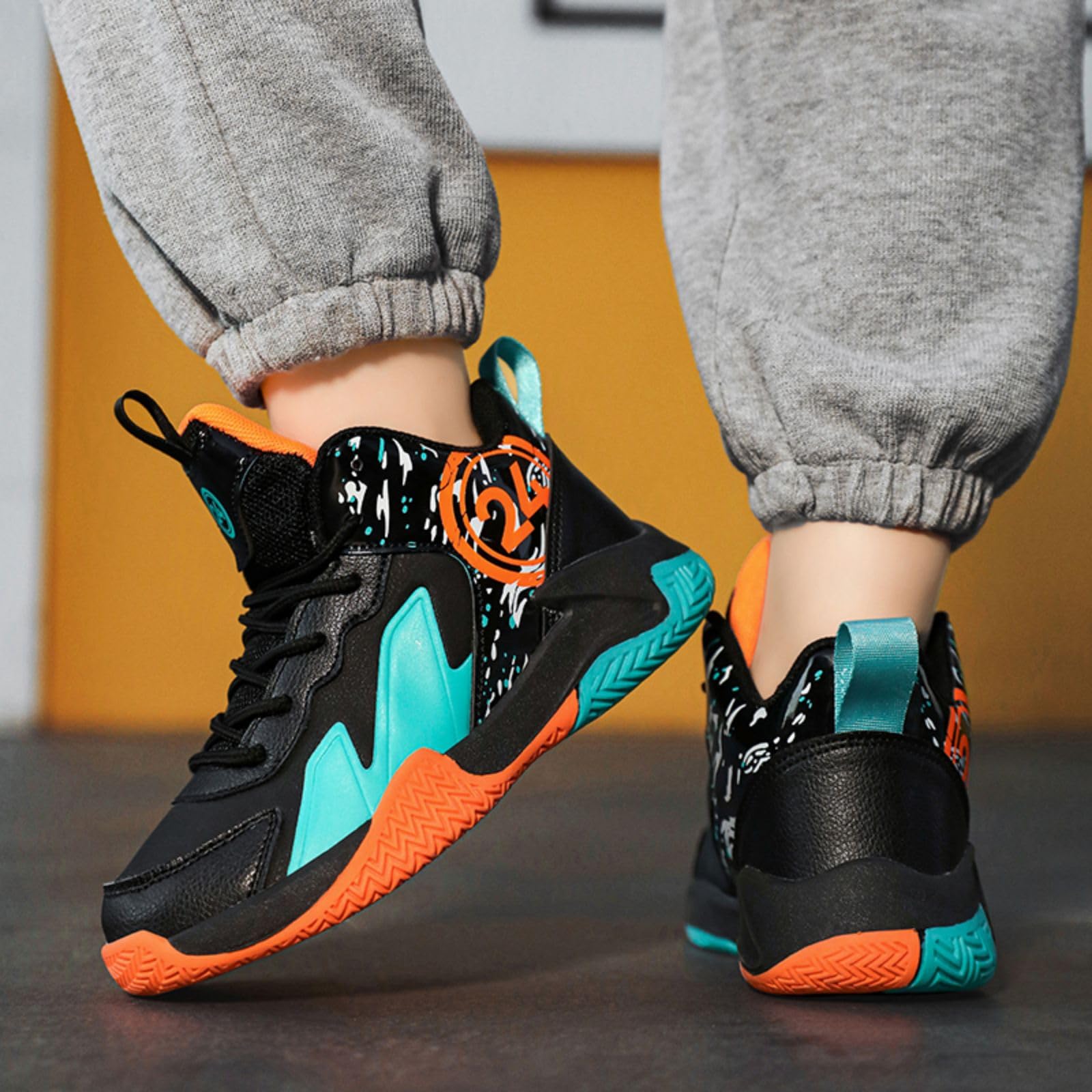 Chaussures de Basket - Ball antidérapantes Chaussures de Sport légères et Confortables pour Enfants, Chaussures de Course à la Mode