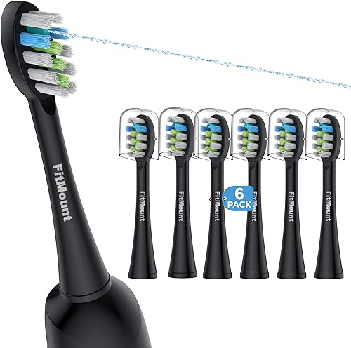 Paquete de 6 cabezales de repuesto para cepillo de dientes compatibles con WaterPik Sonic Fusion 2.0, cabezal de cepillo de hilo dental FitMount