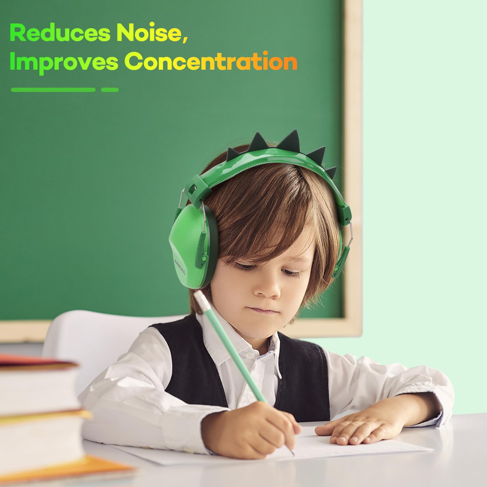 Protector Oído para Niño, Protección Auditiva SNR 28dB con Diadema Ajustable, Casco Antiruidos Profesional Cancelación de Ruido para