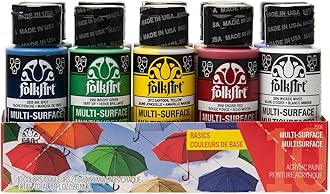 Color, 10 Bottle Multi-Surface Acrylic Paint Set, 2oz, Basics