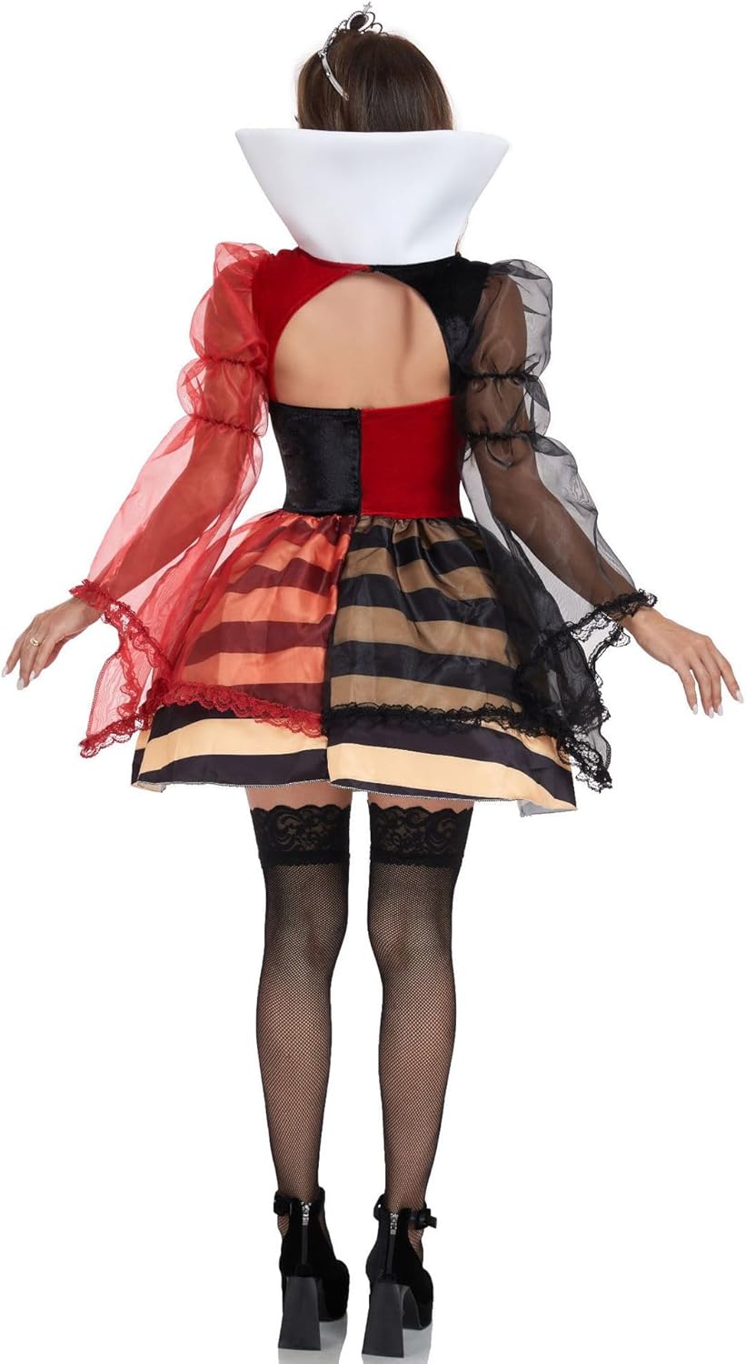 Queen of Hearts Halloween Costume Set | S-XL Sizes，Royal Crown & Seductive Dress, Enchanting COSplay Outfit - Image 4