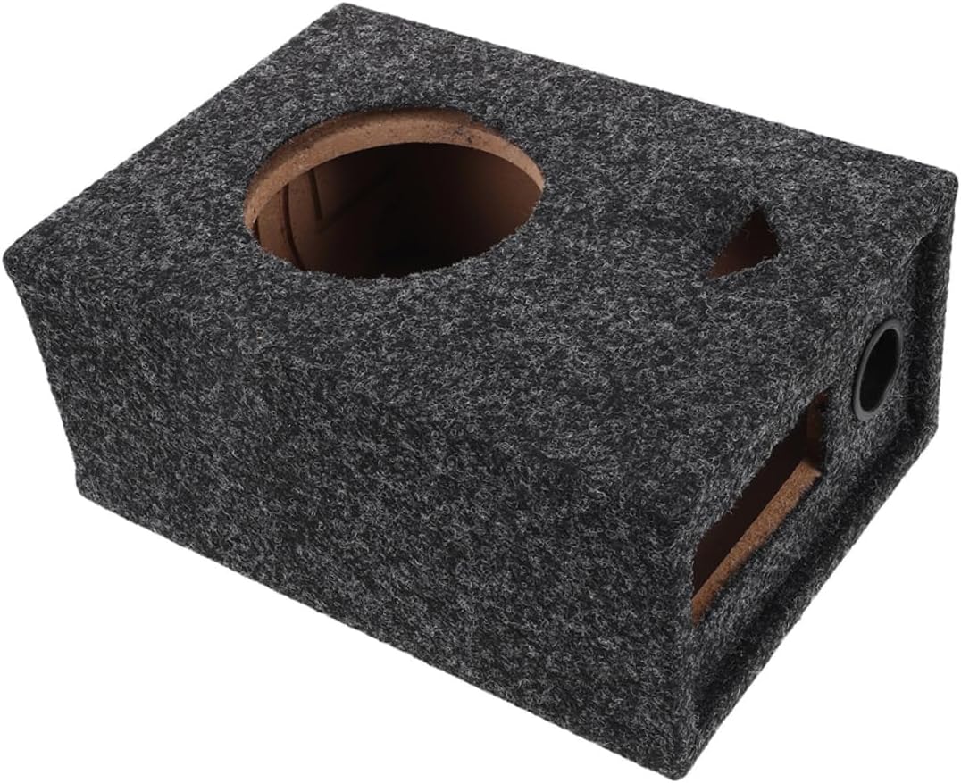 Wooden Speaker Enclosure for Car Subwoofer Heavy Duty Single Sealed Box Weather Resistant Compact Design for Trucks and Suvs Enhanced Audio Performance