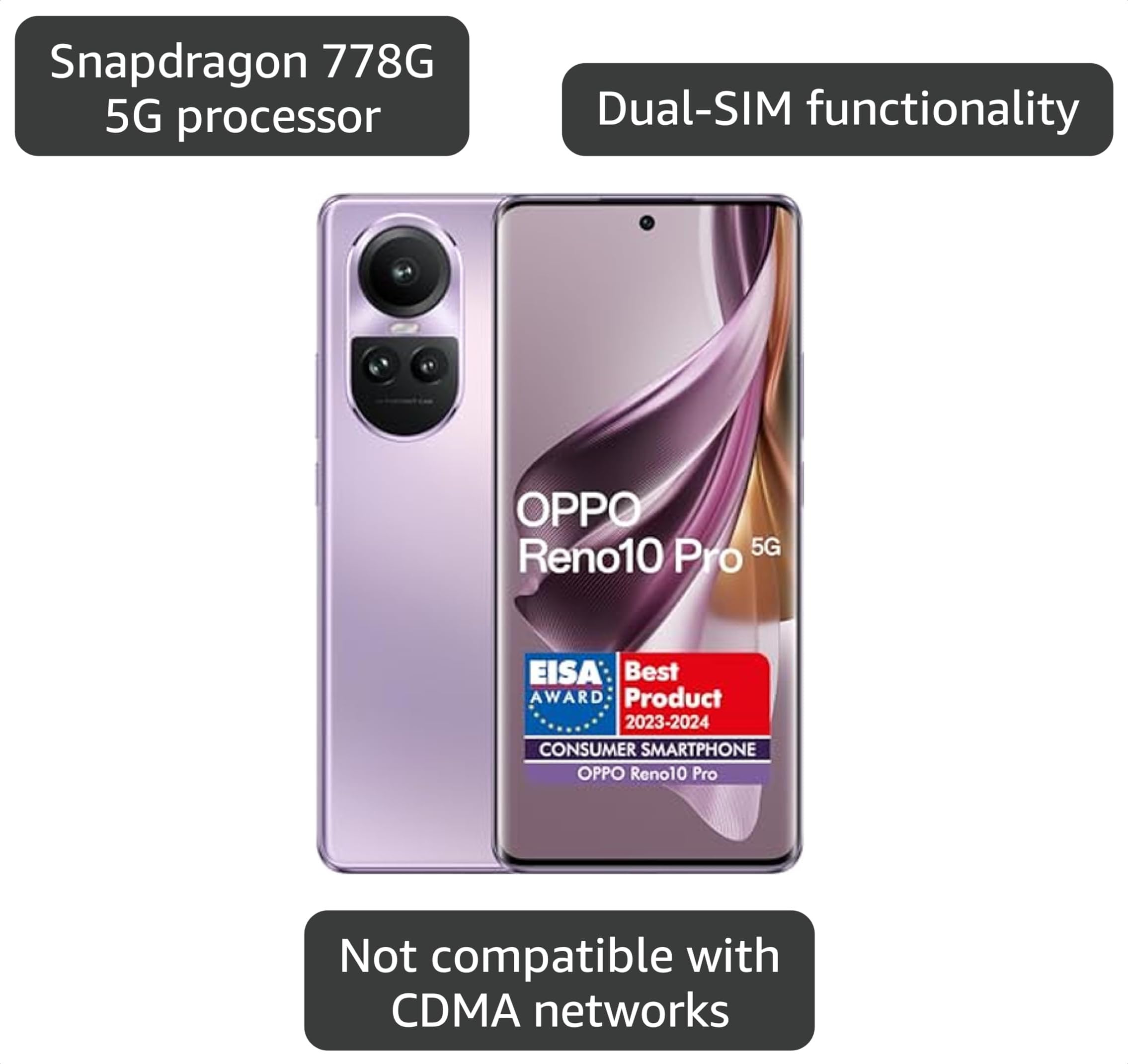 Amazon.com: OPPO Reno 10 Pro Dual-SIM 256GB ROM + 12GB RAM (solo