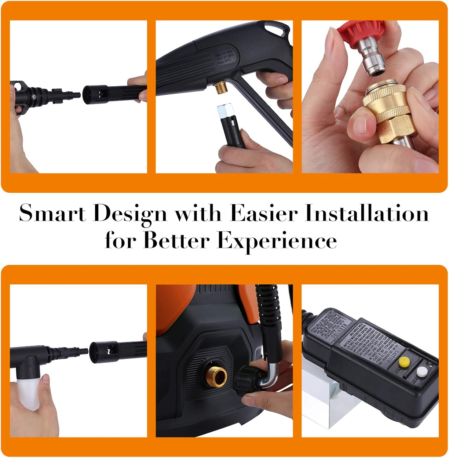 70% Off Everything mrliance Electric High Pressure Washer , High Pressure Cleaner Machine High Pressure Power Washer Machine with Hose Reel+4 Interchangeable Nozzles (Orange)