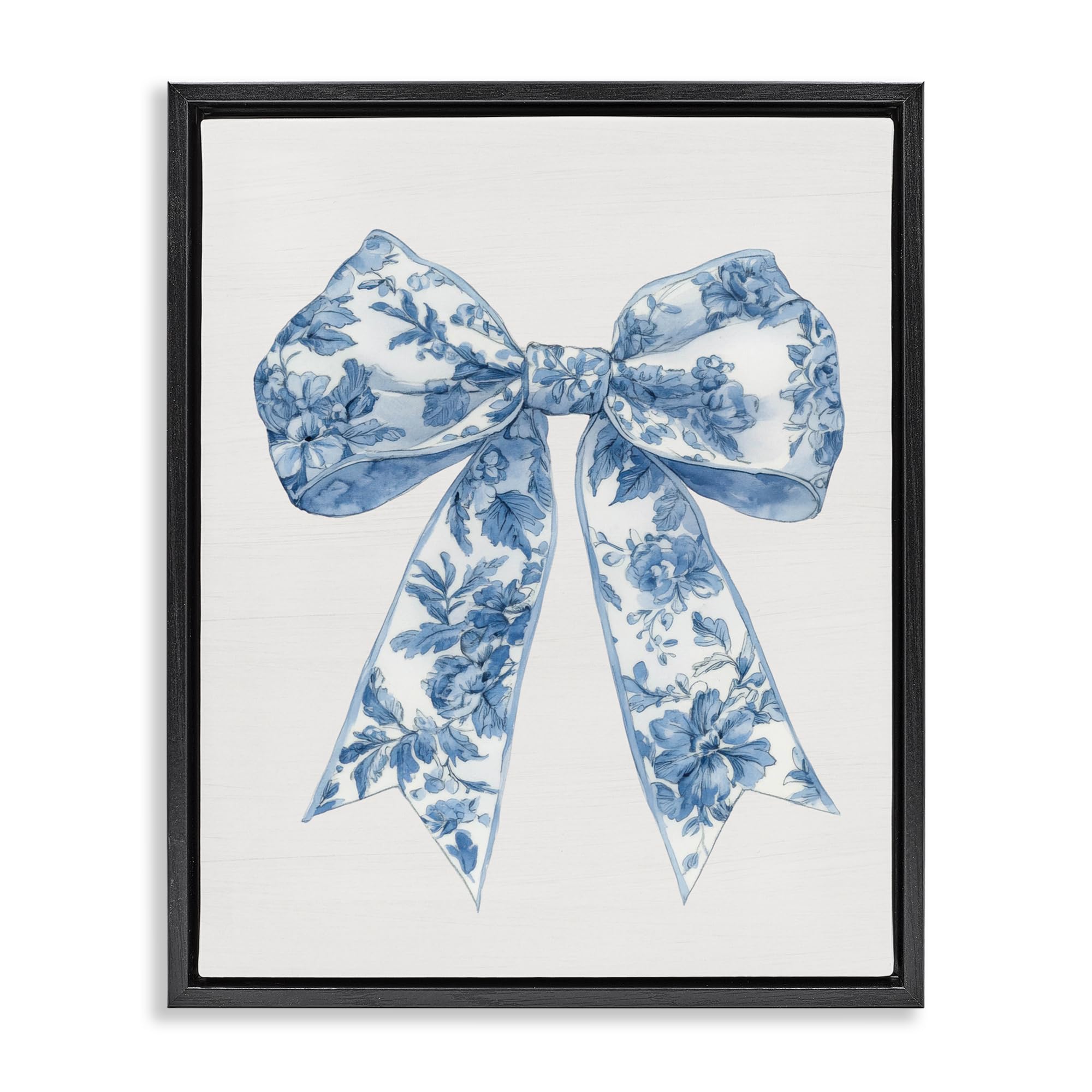 'Soft Delicate Toile Bow'| Floating Frame Canvas Art