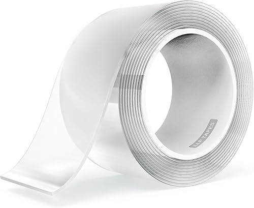 Miniatura 8 de LLPT Cinta nano de doble cara de 1.18 pulgadas x 16.5 pies, cinta de montaje fuerte, cinta de gel resistente, transparente, sin rastros, lavable,