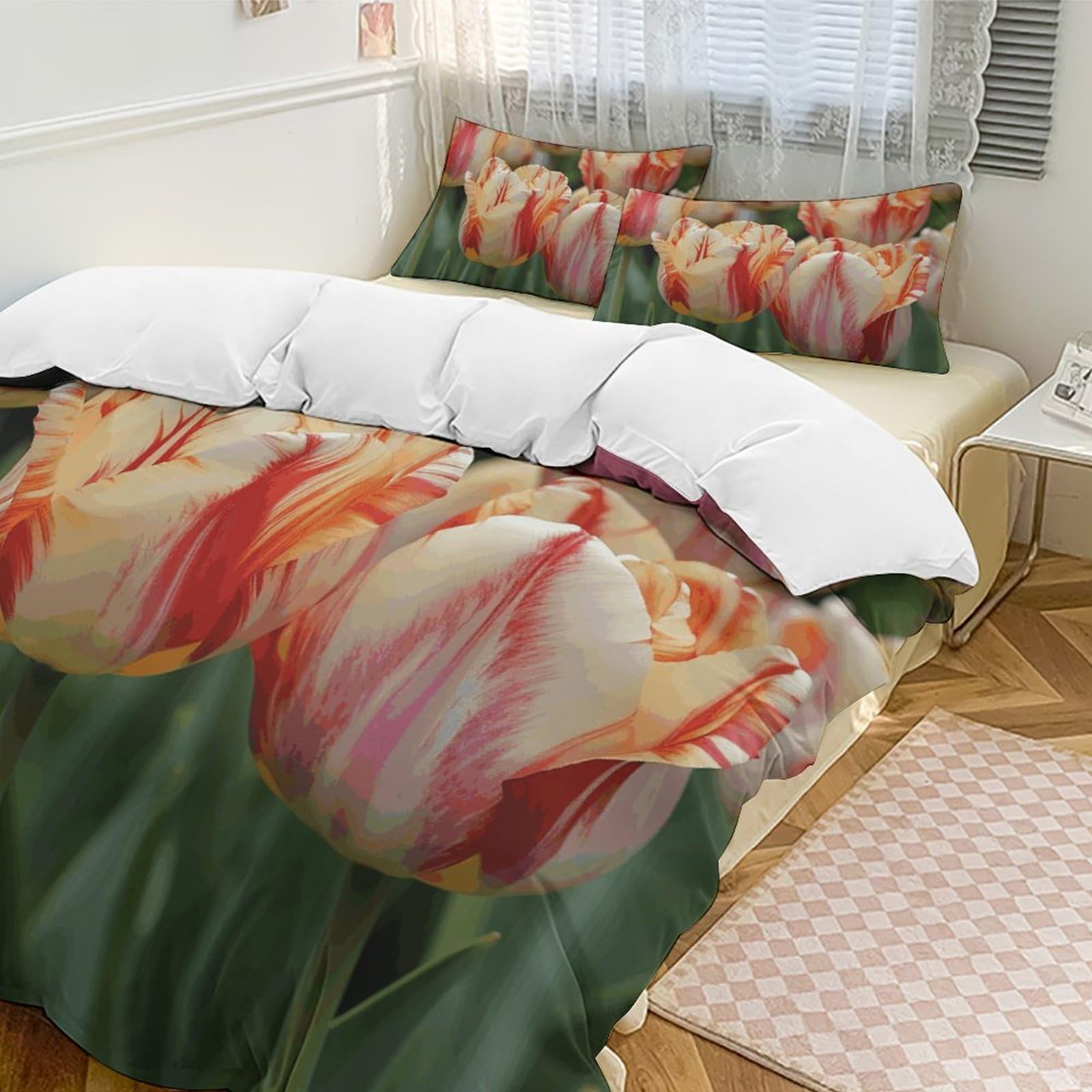 Parure de lit microfibre avec housse de couette zippée 218x177 cm pour lit adulte
