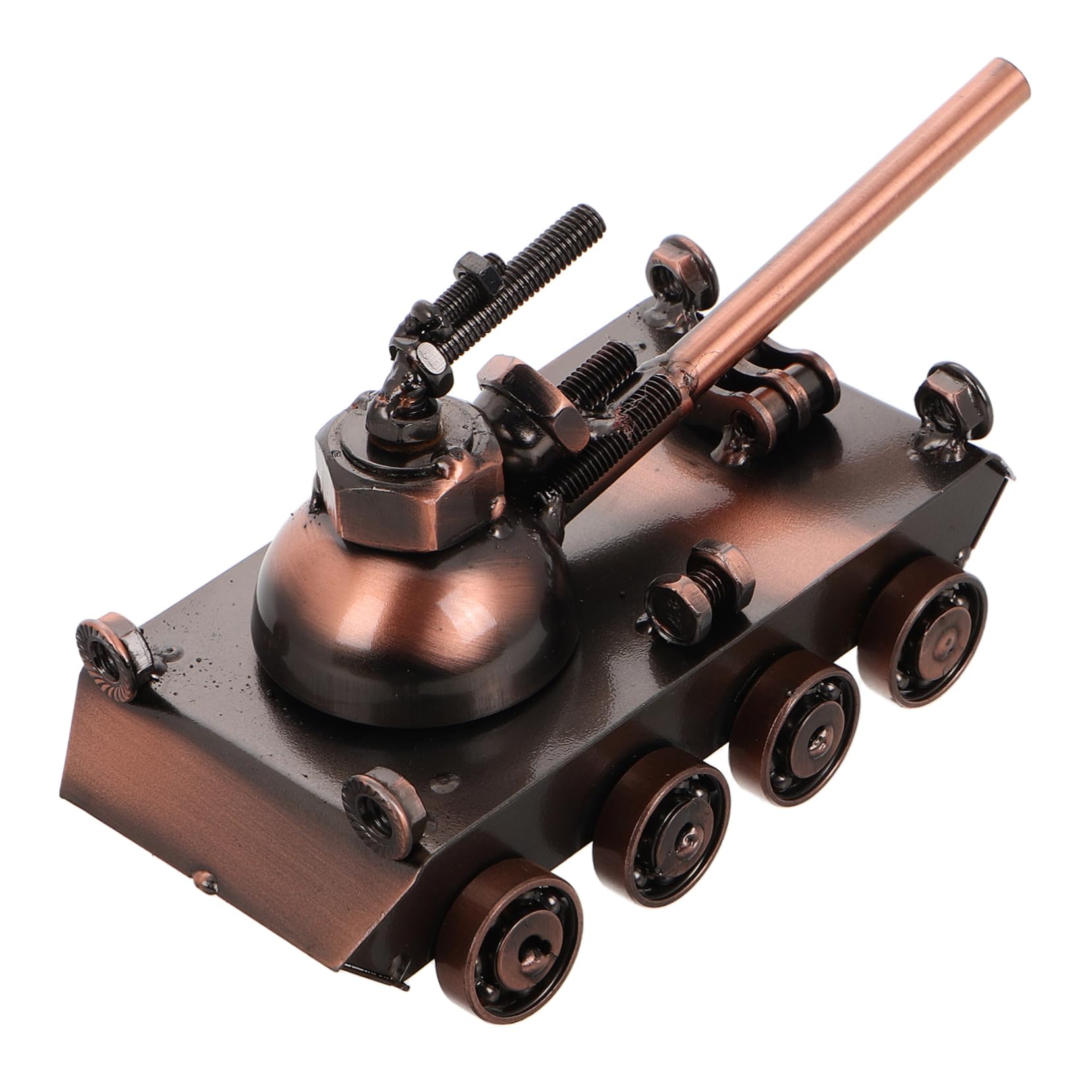 SOLUSTRE Vintage Iron Tank Sculpture Model Creative Figurines for Home Decor Unique Desktop Ornaments with Fine Detailing for Shop Window Displays and Collectors