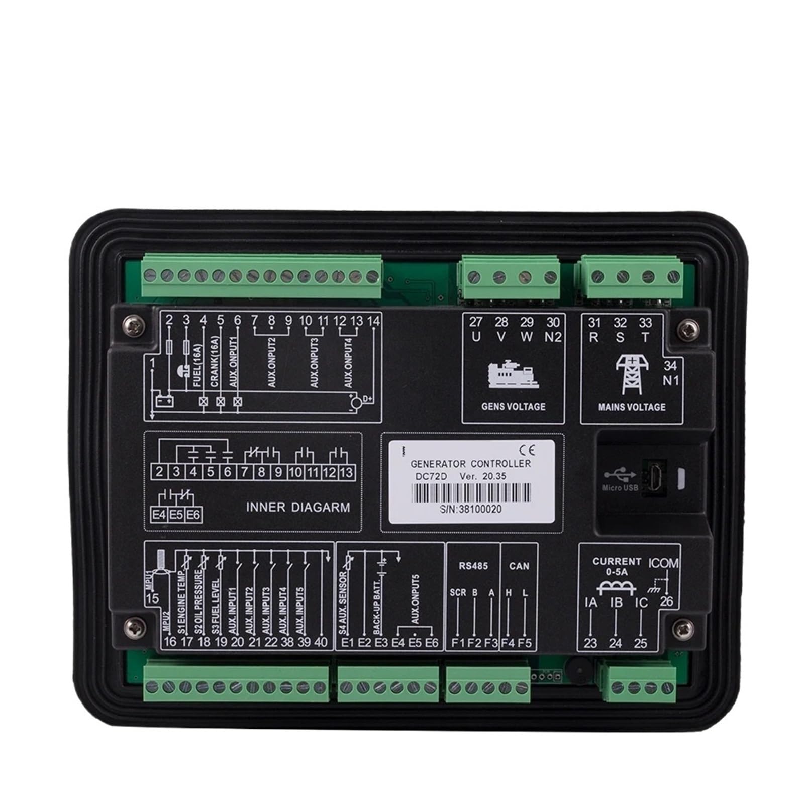 Jdilfunu Dc72dr Mkii Dc70d Dc72d Dc70dr Generator Controller Auto Start Stop Control Module 1Pcs(Dc72dr Mkii)