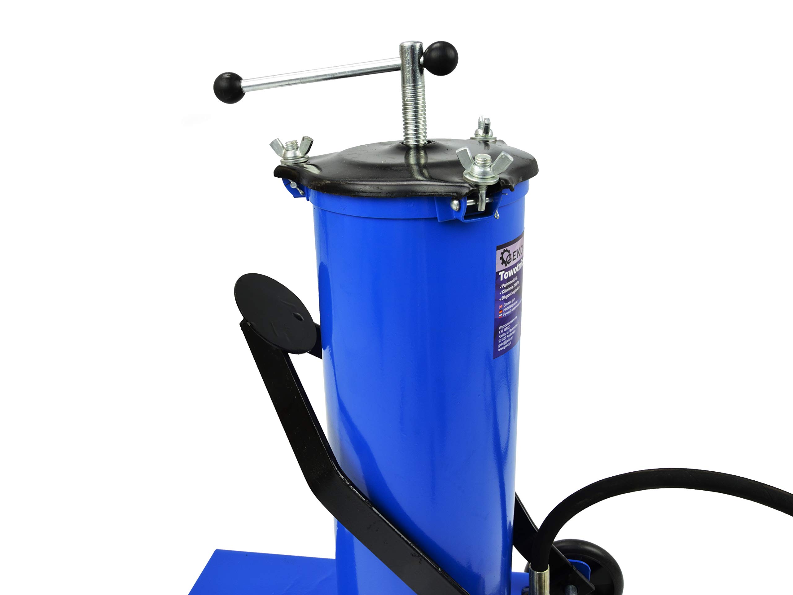 BSD Bomba de Grasa - Pistola de Engrase, Engrasadora, Bomba de Engrase con Pedal - 6L - Manguera 4m