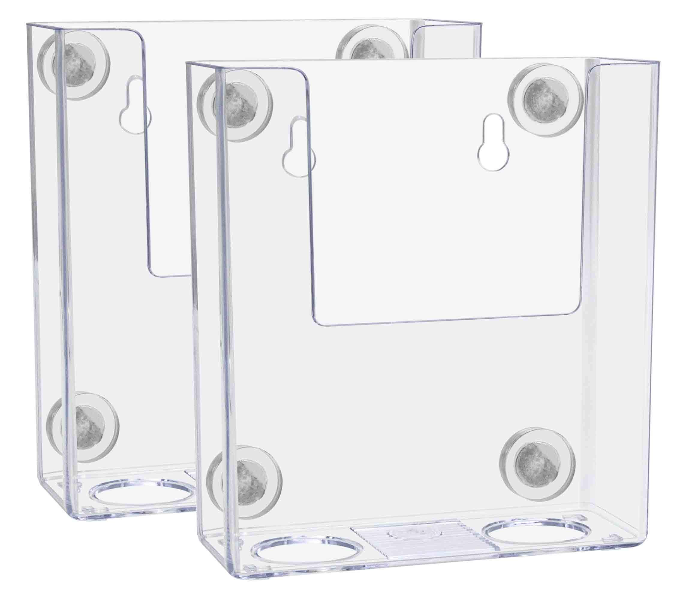 2 Pack Magnetic Brochure Holder Metal Mount Holds 4 Inch Wide Trifolds Clear Acrylic Promotional Literature Organizer for Offices Restaurants and Retail Stores by Marketing Holders