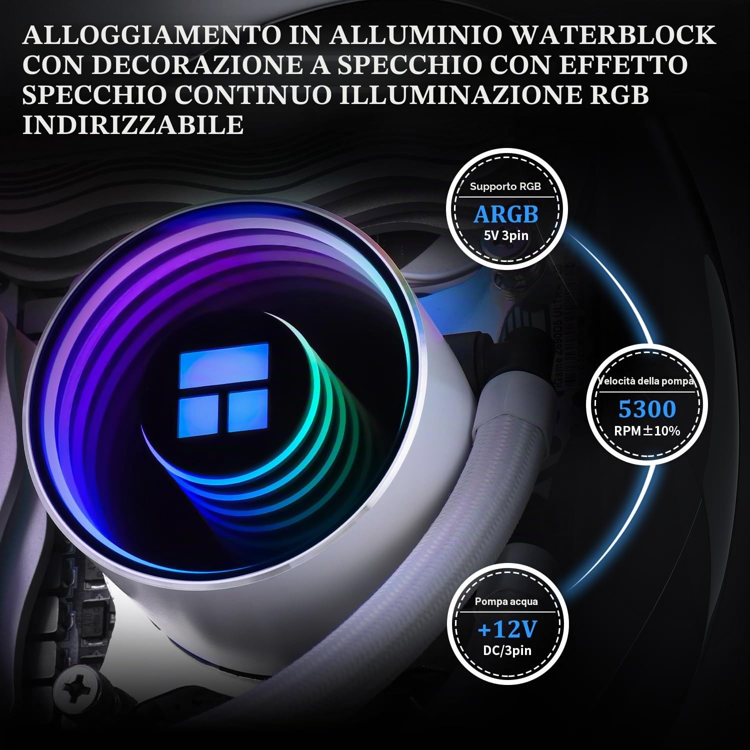 Thermalright Frozen Notte 240 WHITE ARGB V2 Sistema di raffreddamento CPU ad acqua, 240 White, con doppia ventola PWM, cuscinetti S-FDB, adatto per AMD/AM4 AM5, Intel LGA 1700/1150/1151/1200/2011
