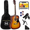 Best Choice Products 41in Full Size Beginner All Wood Acoustic Guitar Starter Set w/Gig Bag, Strap, Capo, Strings, Picks - Sunburst