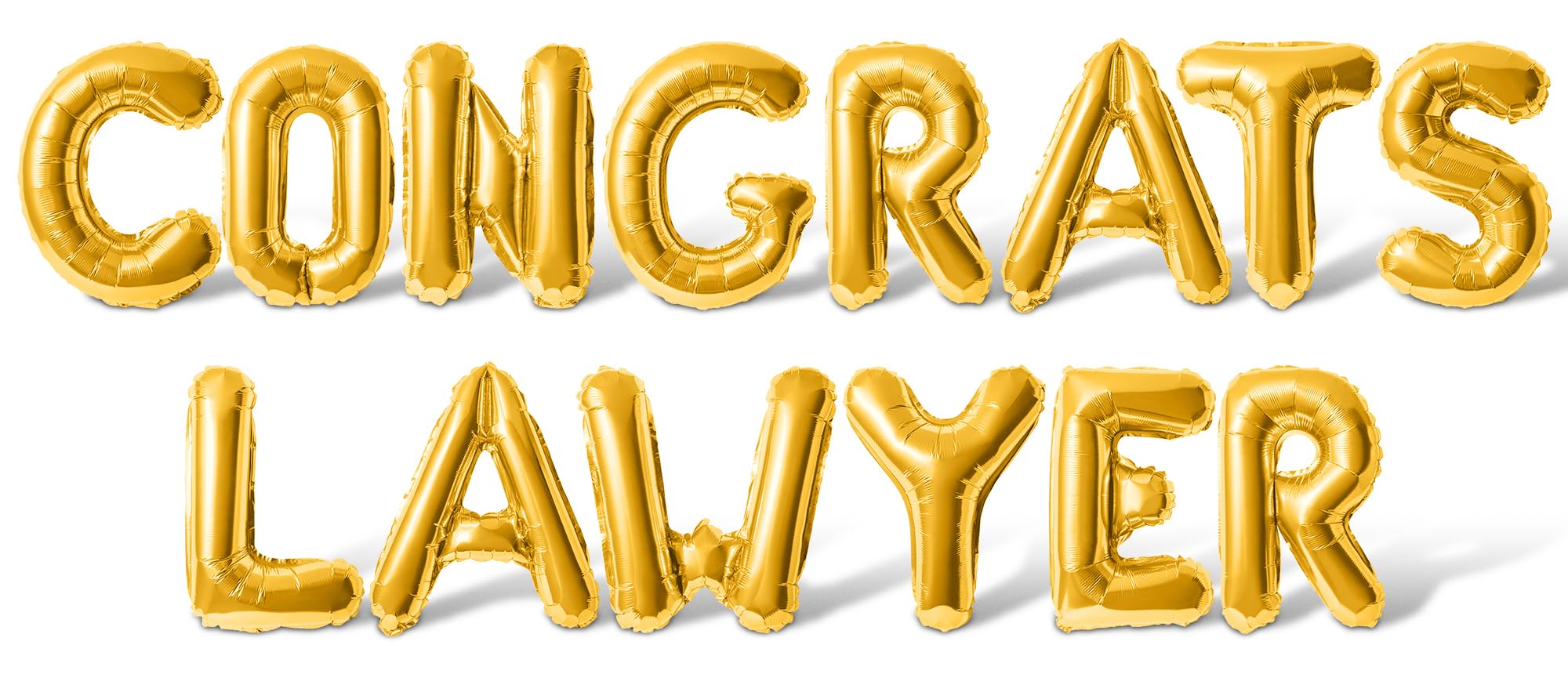Letter Balloons - CONGRATS LAWYER 16" Inch Alphabet Letters Foil Mylar Balloon Law School Graduation Party Banner (Gold)