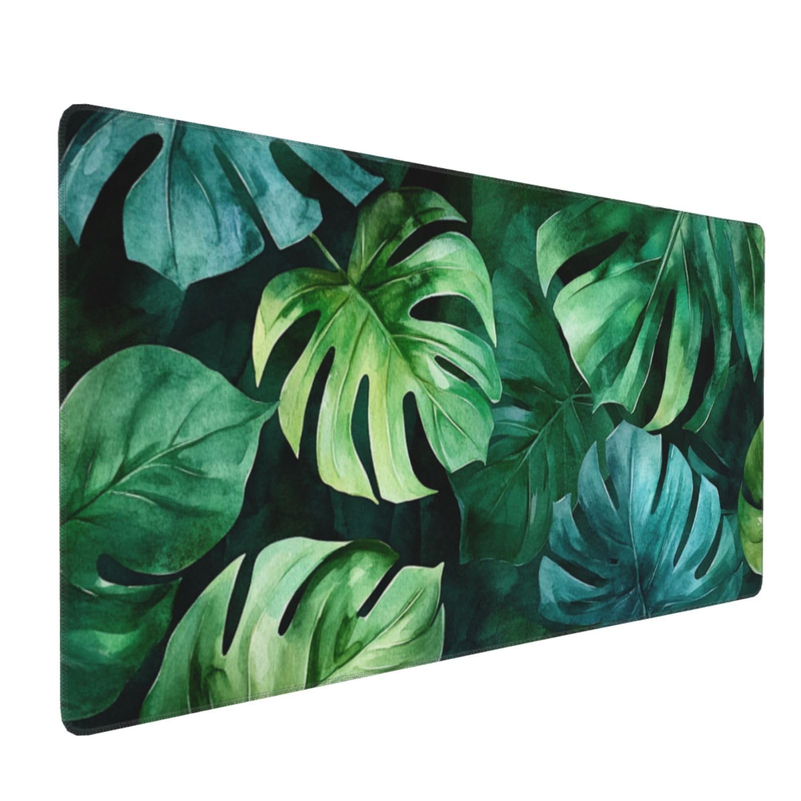 Tapis de Souris XXL 90 x 40 cm, Vert & Feuille Tapis de Bureau G665