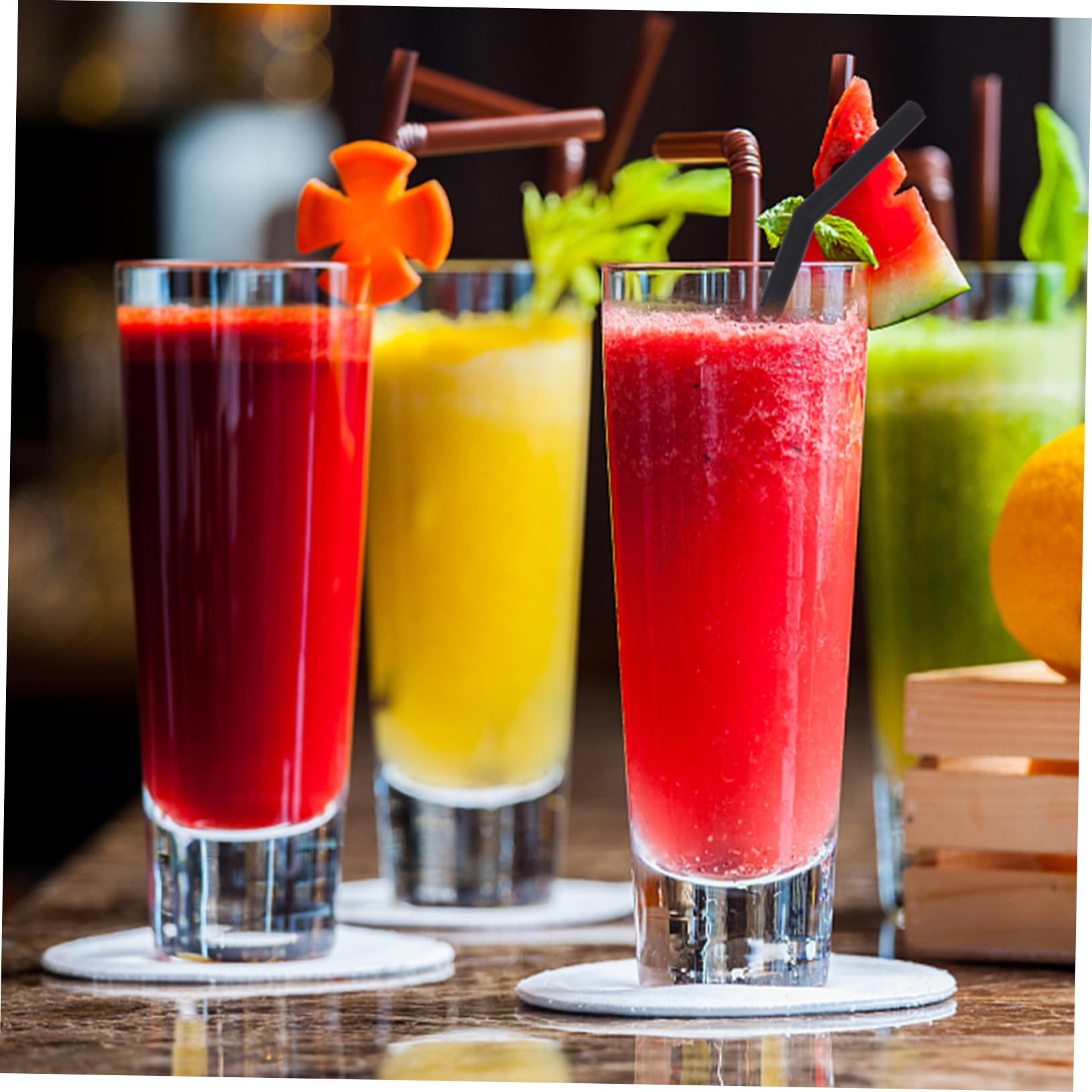 Healeved 48stücke Teiliges Set Wiederverwendbare Silikon-trinkhalme Mit Reinigungsbürsten Flexibles Lebensmittelechtes Material Für Getränke Bubble Tea Und Für Unterwegs