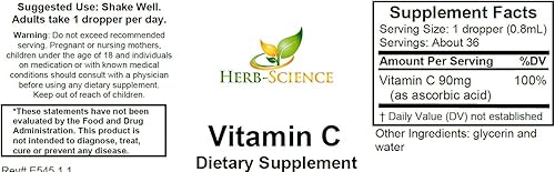 Miniatura 2 de Herb-Science Vitamina C líquida - Alta absorción, VIT C soluble en grasa, suplemento antioxidante, mayor biodisponibilidad apoyo al sistema