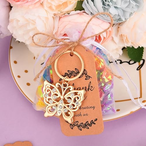 Miniatura 6 de 50 llaveros/llaveros para baby shower, boda o despedida de soltera, regalos, recuerdos para invitados a granel con etiquetas de regalo y bolsas
