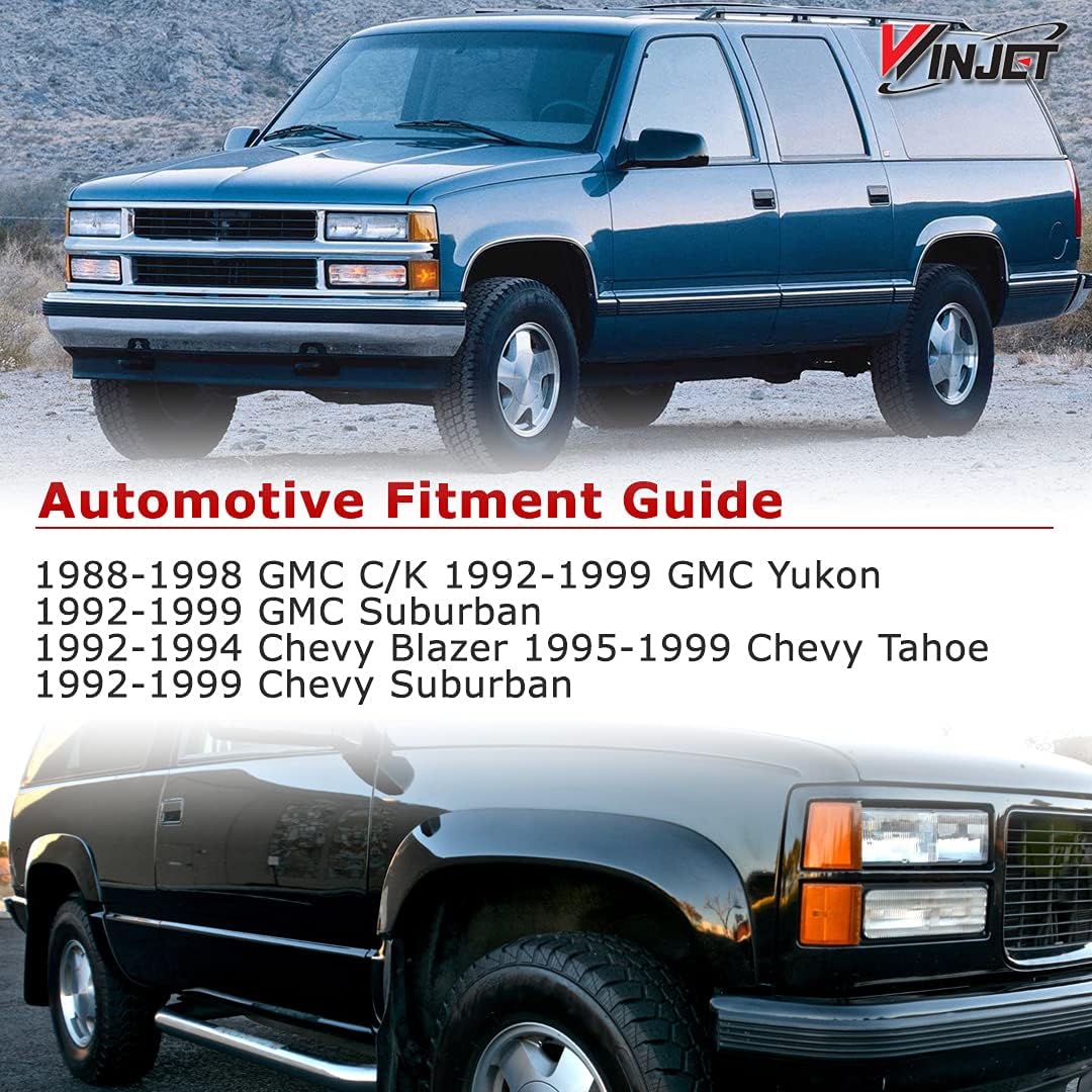 Winjet Compatible with 1994 1995 1996 1997 1998 1999 2000 C1500 C2500 C3500 K1500 K2500 K3500 Blazer Suburban Tahoe LED DRL Halo Projector Headlights
