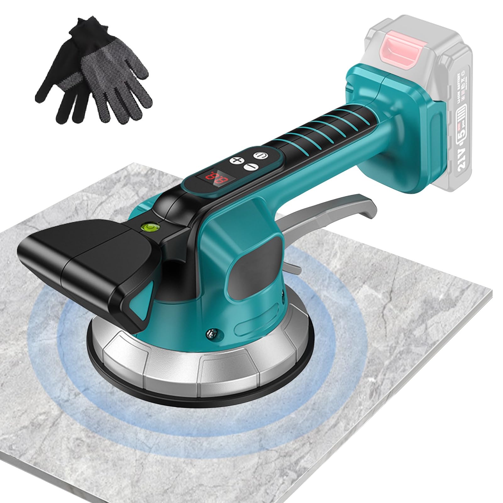Máquina Para Colocar Azulejos de 21 V Compatible con M-akita 18V Akku, Maquina Vibratoria para Azulejos 200 kg, Vibradora de azulejos 5 velocidades, Herramientas de vibración de azulejos 145mm