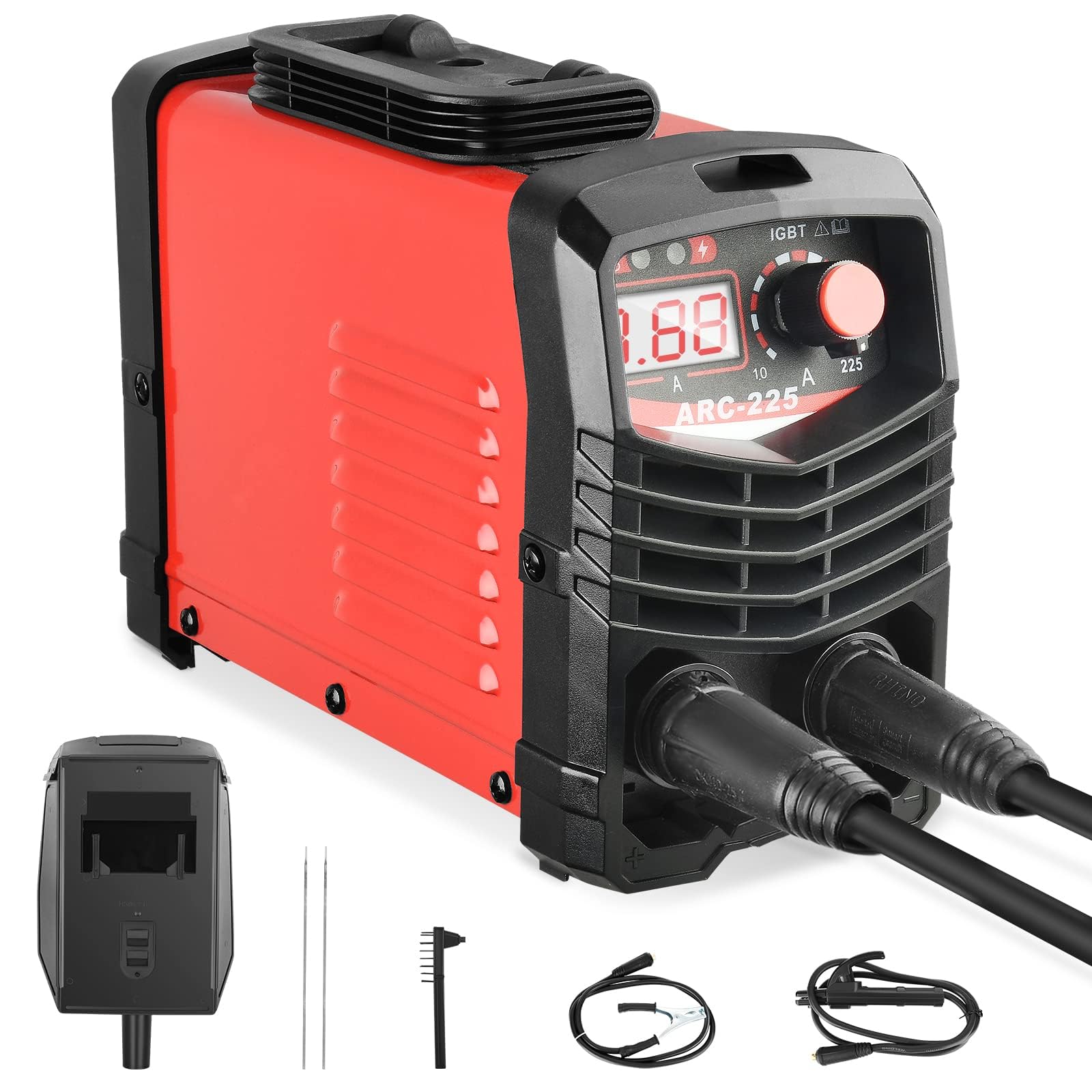 Soldador Inverter 220V 120A IGBT, Maquina de Soldar MMA Portátil con Display LED y Clip de Trabajo 3M – Soldador Profesional para Taller, Bricolaje y Reparaciones en Casa