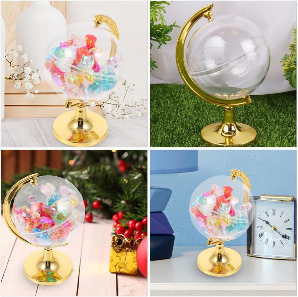 Ciieeo Earth Shaped Candy Boxes 4.53 Inch Clear Globe Party Favor Containers Wedding Cases Small Item Storage