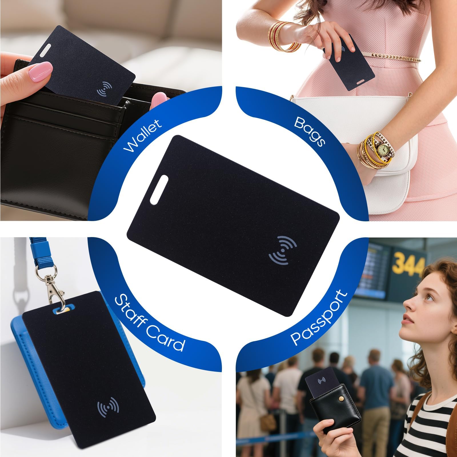 Geldbörsen-Tracker-Karte für Android,Wiederaufladbarer Wallet Tracker kompatibel mit Google Find My (Nur Android), IP68 Wasserdicht, Bluetooth Smart Tag für Schlüssel,Geldbörse,Ausweis