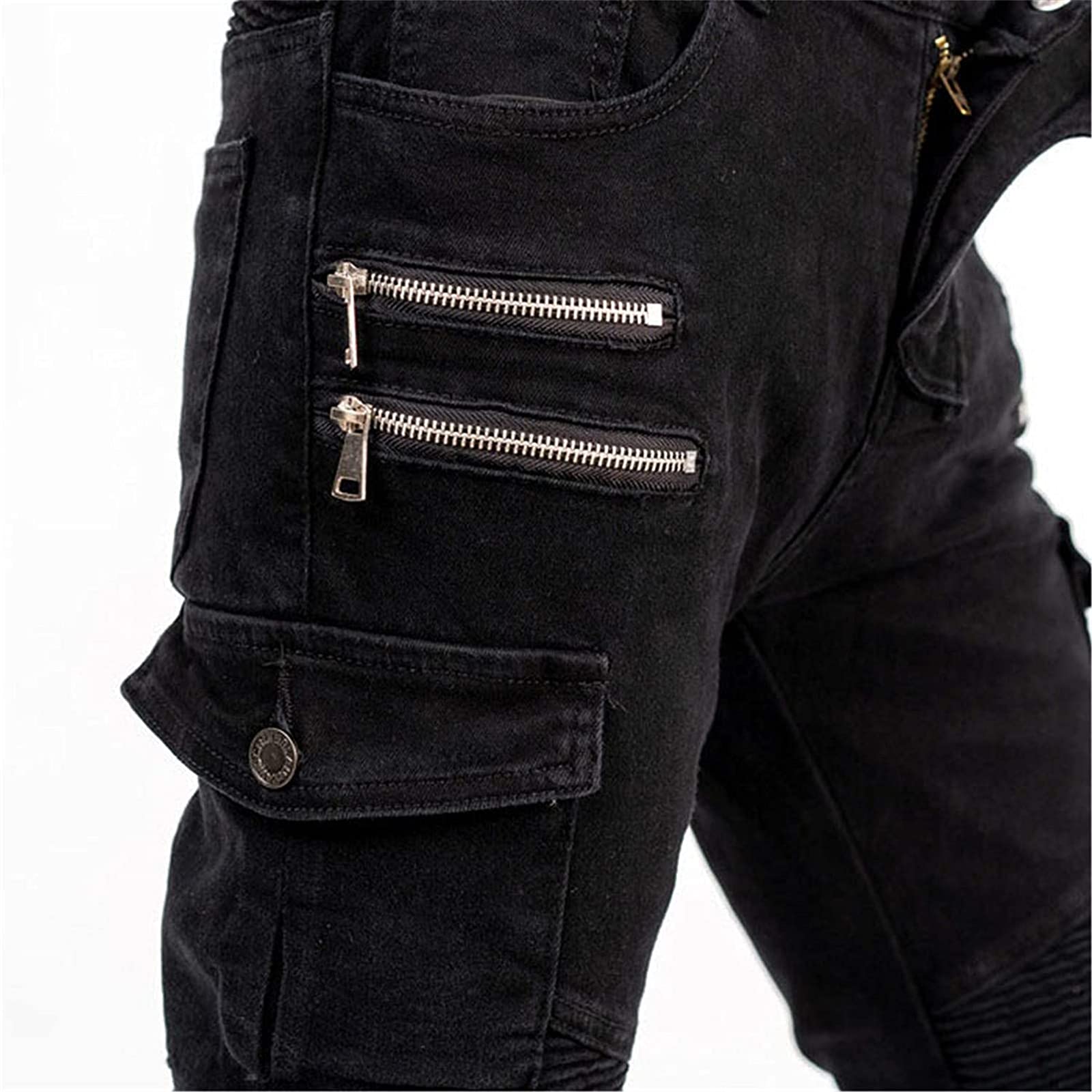 Pantalon Moto Hombre con Protecciones, Pantalon Vaquero Moto, Segunda Generación de Equipos de Protección Mejorados, Marcado CE (EN1621-1:2037)