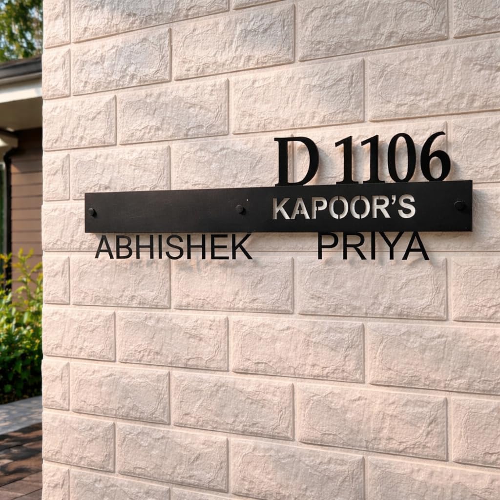Custom LED Backlit Metal Name Plate for Home | Personalized Family Nameplate with House Number | Stainless Steel Wall Sign with Warm White Light | Indoor & Outdoor Door Nameplate (Aticle 02) — Amazon image 5