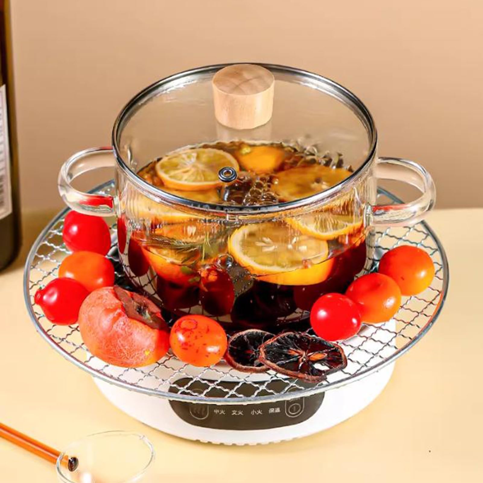 Hitzebeständiger Glas-Kochtopf mit Deckel und Griff, Haushalts-Suppentopf für Nudeln, Nudeln, Suppe, Milch, Lebensmittel