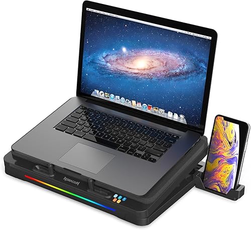 Miniatura 3 de Redragon GCP512 - Almohadilla de refrigeración para laptop con ventilador de 5.9 pulgadas, enfriamiento rápido para portátiles de 15 a 17 pulgadas,