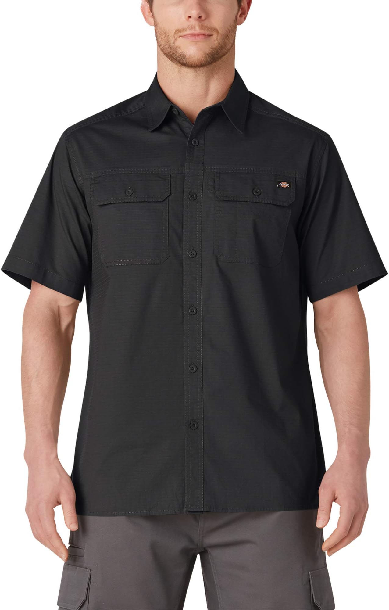 DickiesMen's Flex Ripstop Ss Relaxed Work Utility Button Down Shirt