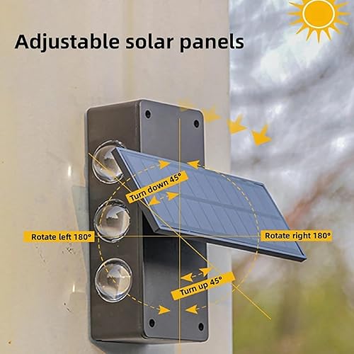 Miniatura 2 de ASLIDECOR Luces solares de pared con 2 modos de luz blanca cálidablanco frío, iluminación decorativa impermeable para exteriores con panel solar