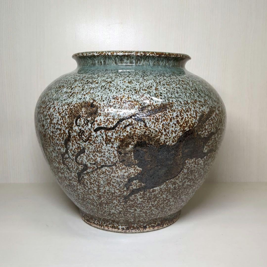 ８-５-２-8 陶器　大堀相馬焼　大鉢　馬絵 高さ22cm 直径23cm Amazon.co.jp: 大堀相馬焼 雅物 鉄砂 駒絵 高さ約22センチ 花瓶 壺