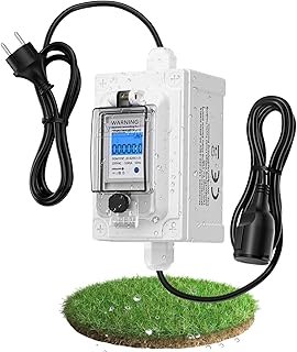 Mobiler Digitaler Stromzähler 230V,Outdoor KWH Messgerät mit IP67 Wasserdicht Speicherung bei Stromausfall und Ein-Tasten-Zurücksetzung für Wohnmobile Elektrofahrzeuge Steckdose Stromzähler
