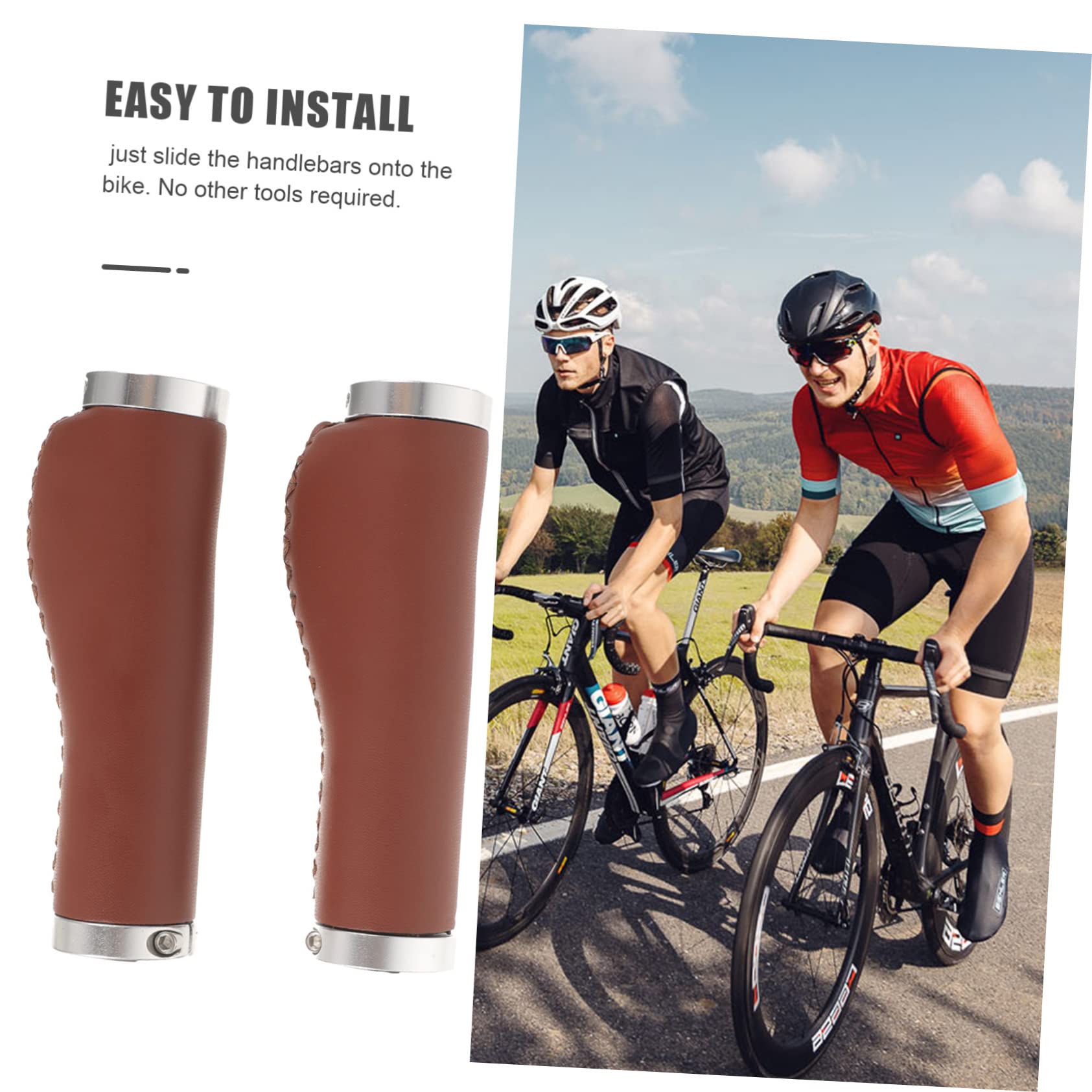 Happyyami 4pièces Poignées Antidérapantes pour Vélos Couvre Guidon Ergonomique pour Mountain Bike Et Vélo Accessoires De Cyclisme Confortables