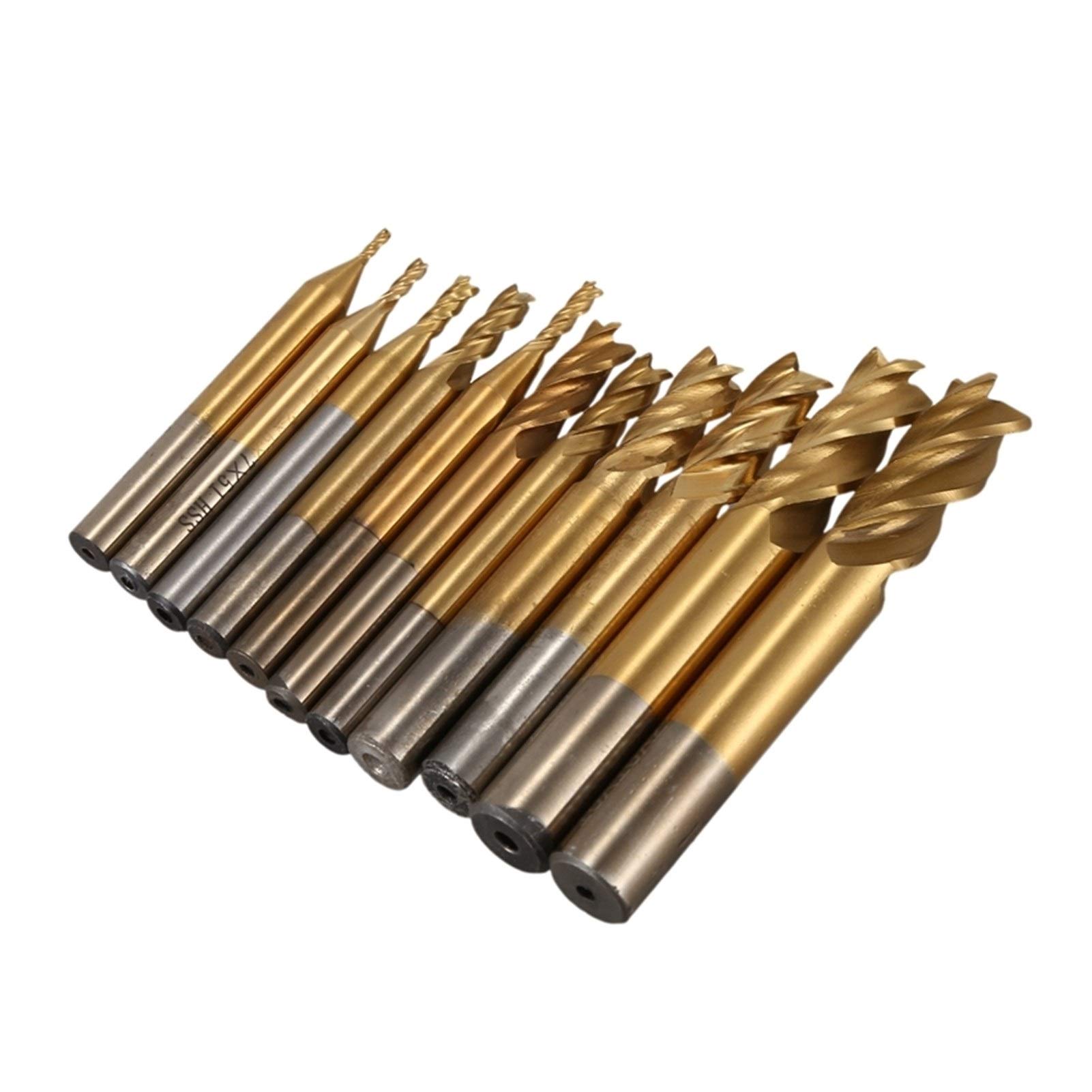 Visualizza Fresa CNC Fresa Bit HSS 4 Pale Stelo Dritto Fine Fresa 1.5-10mm Fresa Set