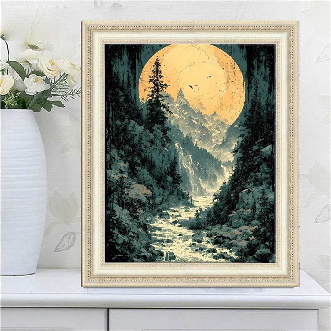 DIY Malarstwo diamentowe 5D, sztuka diamentowa, księżyc, sceneria, zestawy dla dorosłych, sztuka ze strasu, haft, artykuły rzemieślnicze, dla dzieci i dorosłych, idealna dekoracja ścienna do domu,