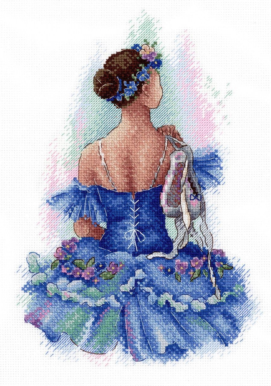 Mp Studia Cross Stitch Embroidery Kits For Adults And Beginners People - Ballet Prima 26X18cm/10.24X7.09 14Ct.