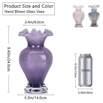 工芸品 Murano Glass Vase (Purple) 9.5