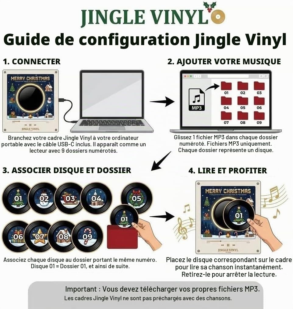 Boîte à Musique magnétique pour frigo | Aimants Lecteur Vinyle