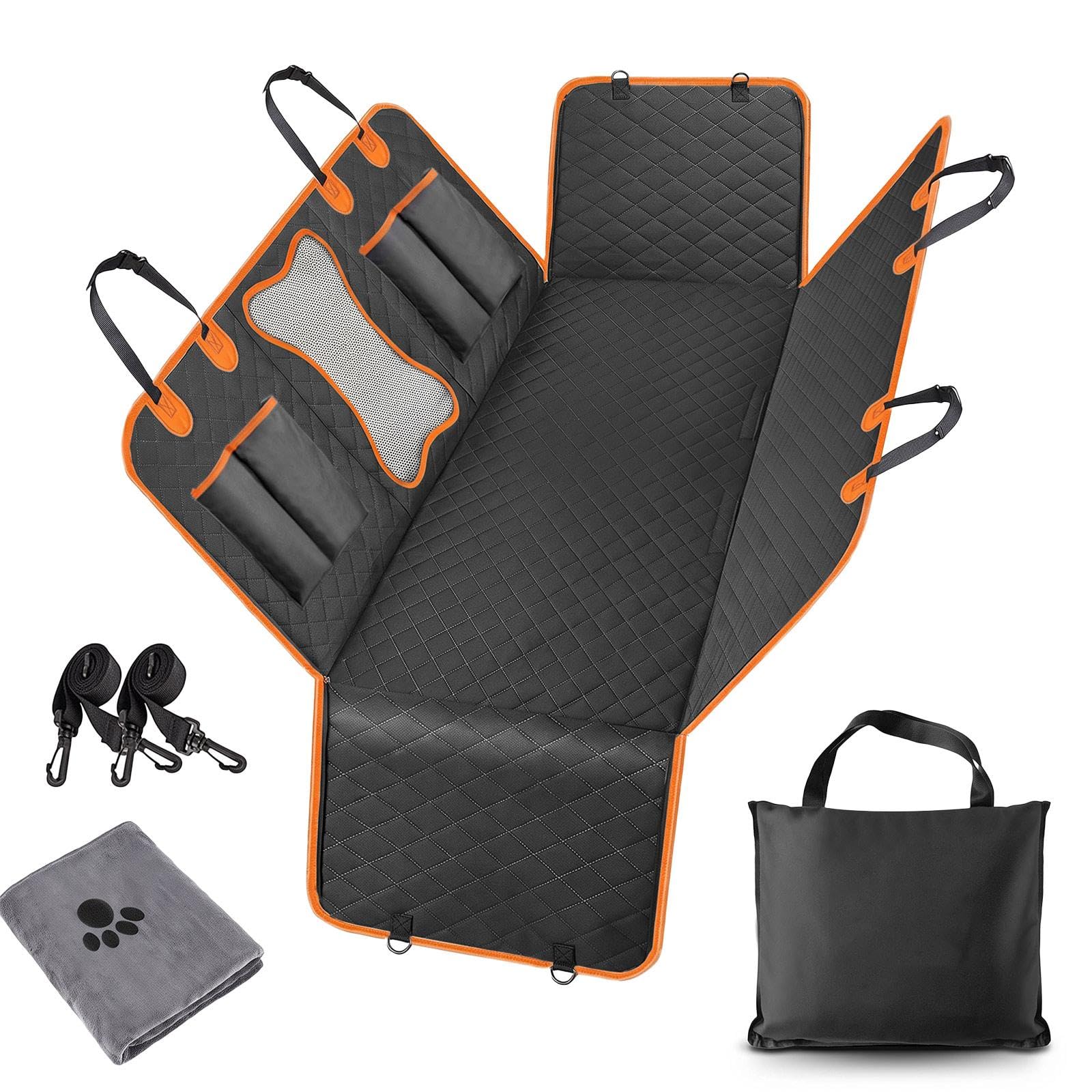 Waterproof Premium Dog Car Seat Cover with Mesh Window a nd Storage Pocket
