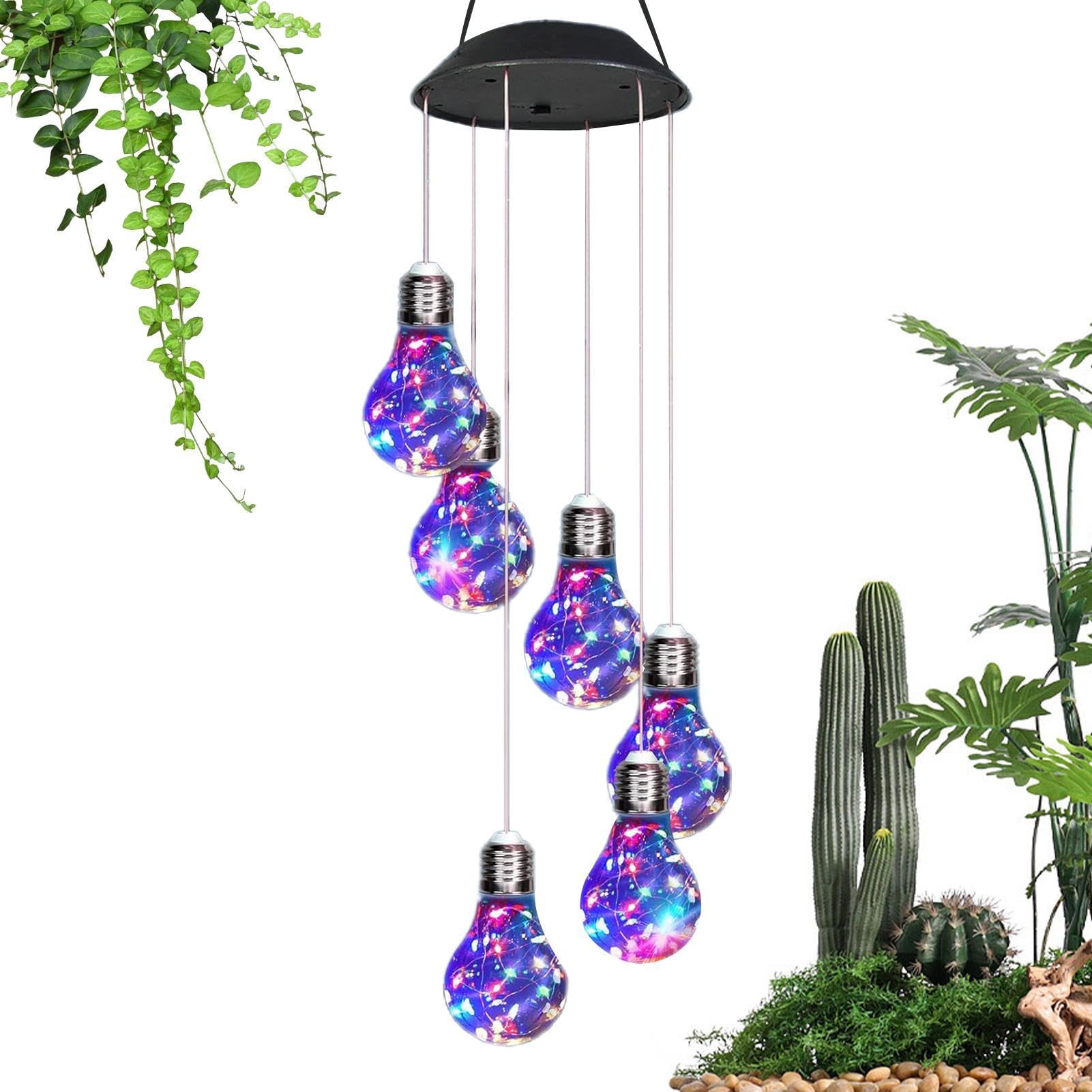 Campanas de viento solares para decorar el porche y crear un ambiente relajante