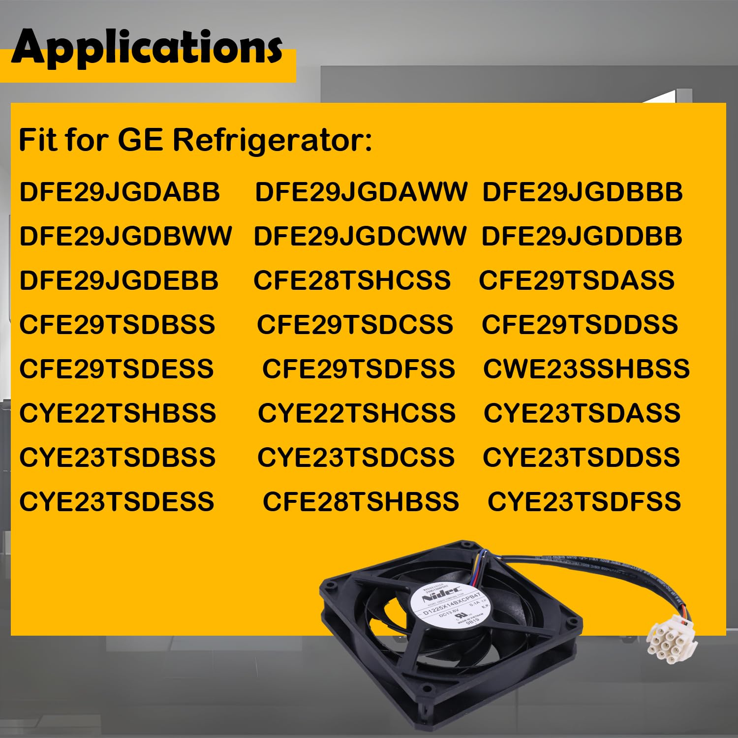 WR60X10358 WR60X10339 Refrigerator Condenser Fan Motor Compatible with GE Refrigerator Replace CFE29TSDASS CFE28TSHBSS CFE28TSHCSS