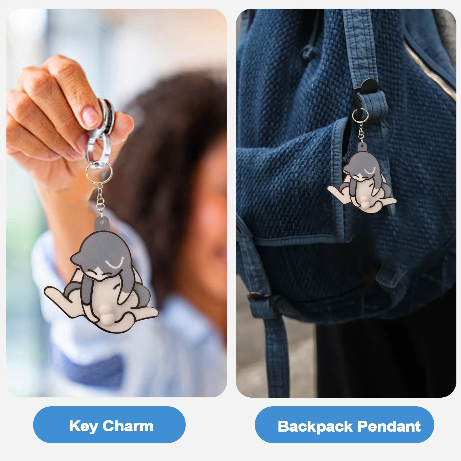 Generisch Katzen Schlüsselanhänger | Niedlicher Spielball Anhänger Charm | Schlüsselring Anhänger Für Geldbörsen Damenrucksack Reisetasche Und Taschen Mädchen