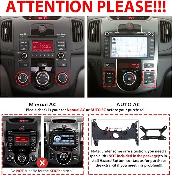 for Kia Forte 2008-2013 AUTO AC Car CarPlay Android Auto Navigation Stereo GPS Radio Display 13.1 QLED Touchscreen Headunit Tablet Media Player, if Applicable Octa Core 4G+64G(Silvery)