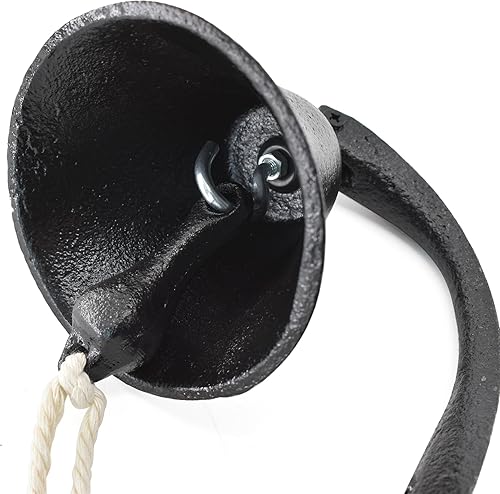 Miniatura 5 de MrMrKura Cast Iron Dinner Bells with Rope, Decorative Hanging Bell for Church, Home, School, Indoor and Outdoor Decor